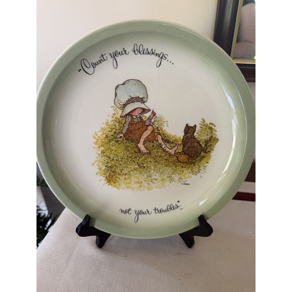 Vintage 1972 Holly Hobbie Plate Count your Blessing Not Your Troubles NICE